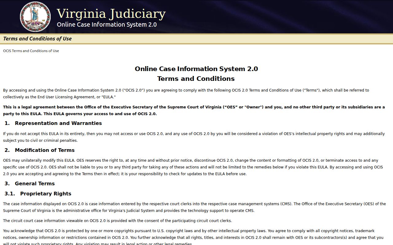 Roanoke City warrant search official OCIS entry page